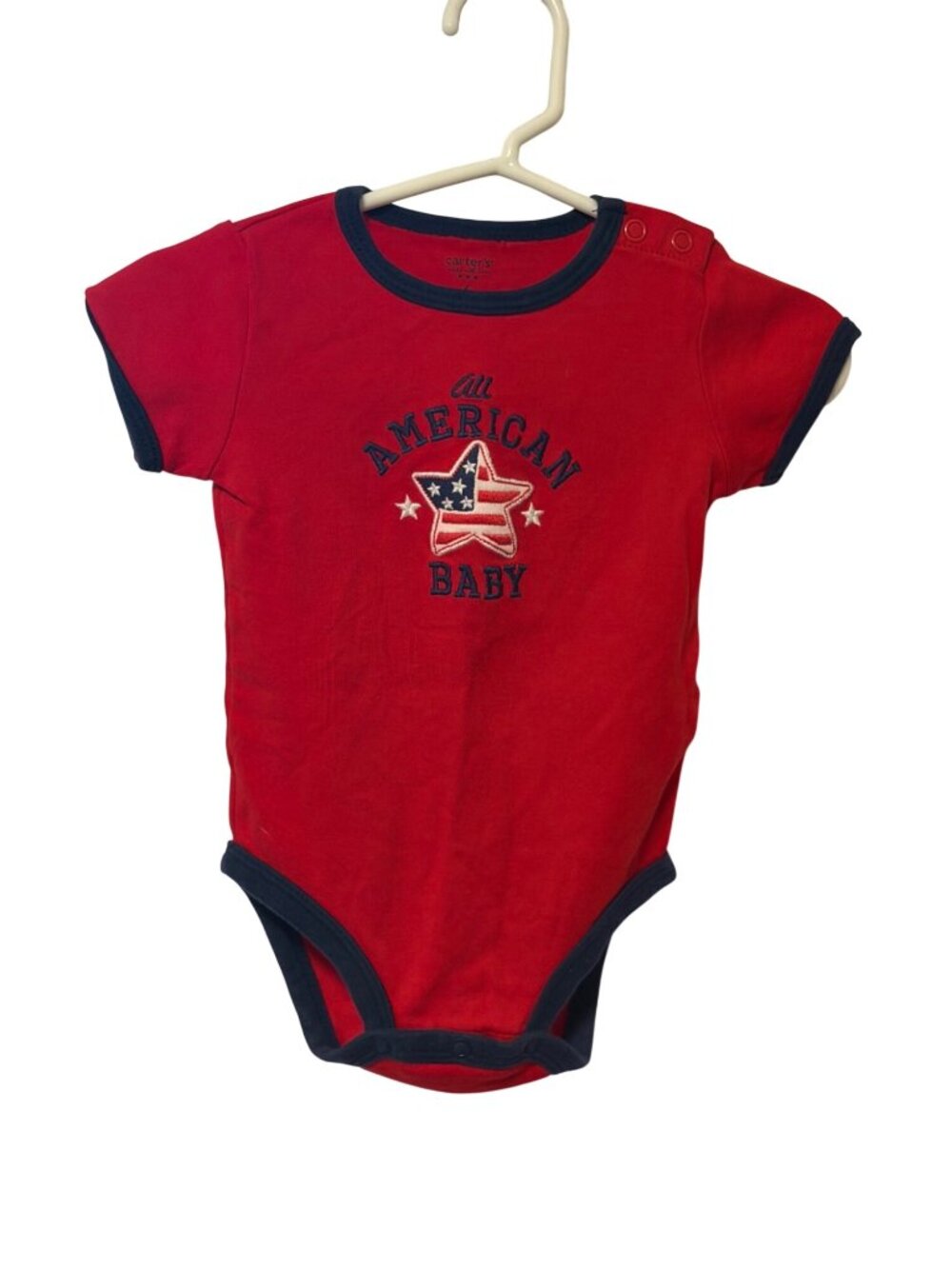 Carters Infant Baby Size 6 months Red Blue 1 piece Bodysuit all american baby st